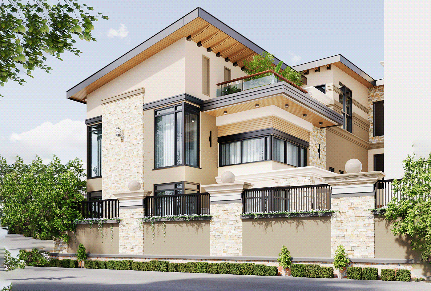 architecture residential interior design  modern exterior archviz Render visualization corona 3ds max