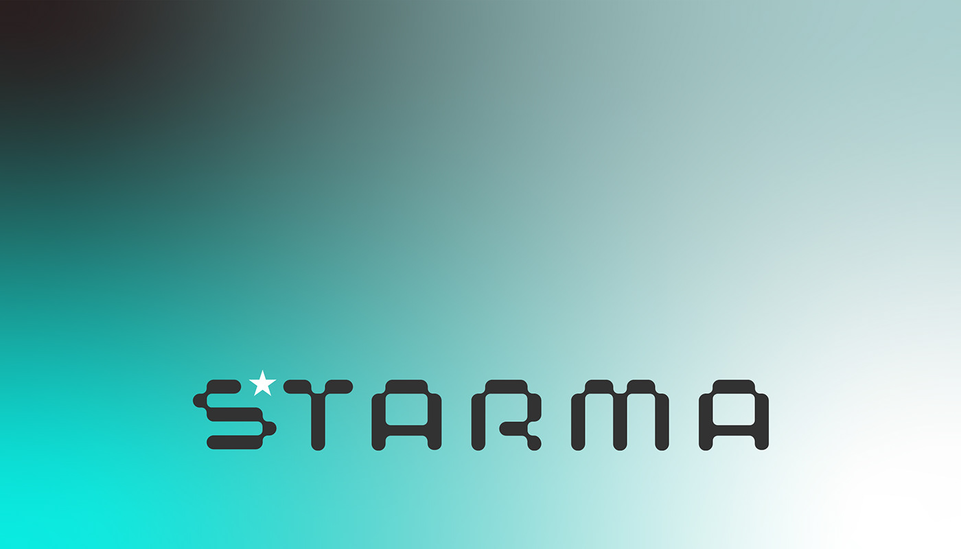 branding custom type dark digital IT logo Logotype software house star typography