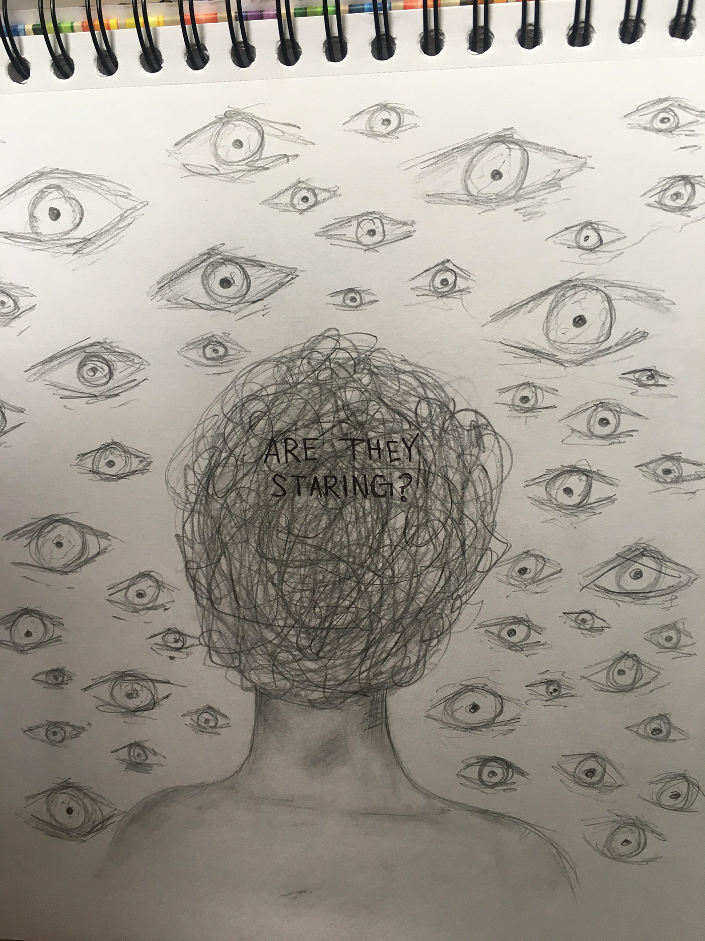 anxiety disorders Drawing  mental health Pencil drawing social anxiety disorder
