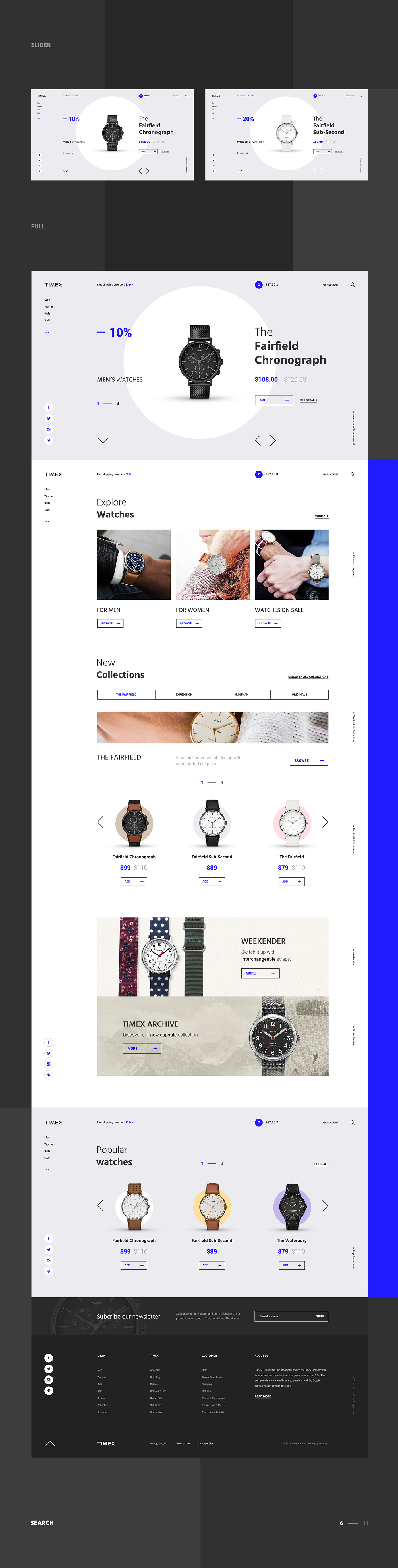 store concept UI ux shop Ecommerce watch minimal flat clean