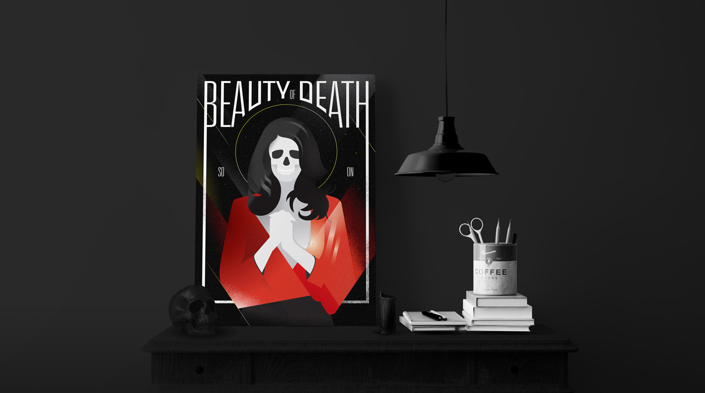 artdeco death skull skeleton artdotz dotz 3s poster Icon art Style woman free download dotz vector