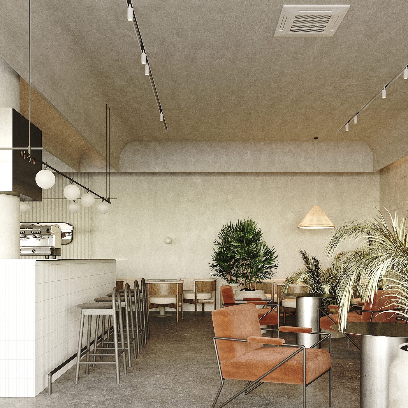 archviz Cafe design cafe interior cafe interior design CGI coronarenderer modern cafe interior restaurant design restaurant interior