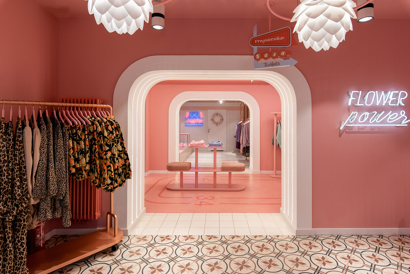 cute Fashion  interior design  modelina neon pink poland poznan Retail Retro