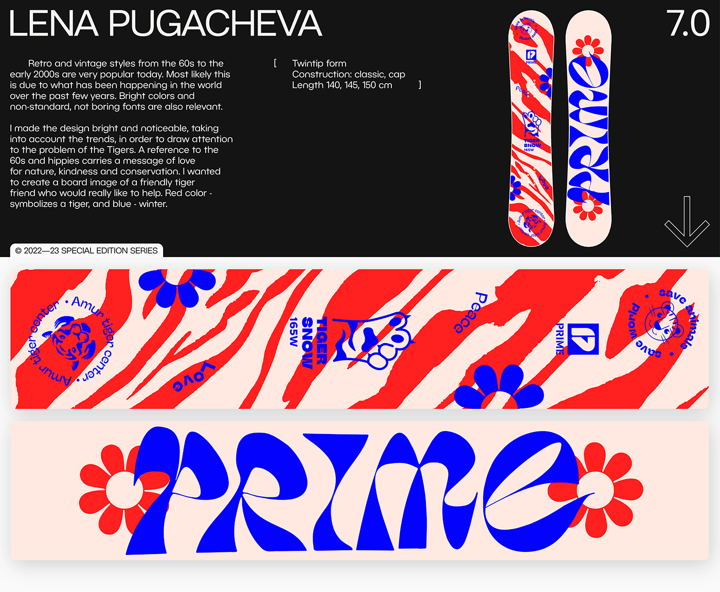 amur Collaboration graphic design  ILLUSTRATION  prime snowboard social tigers