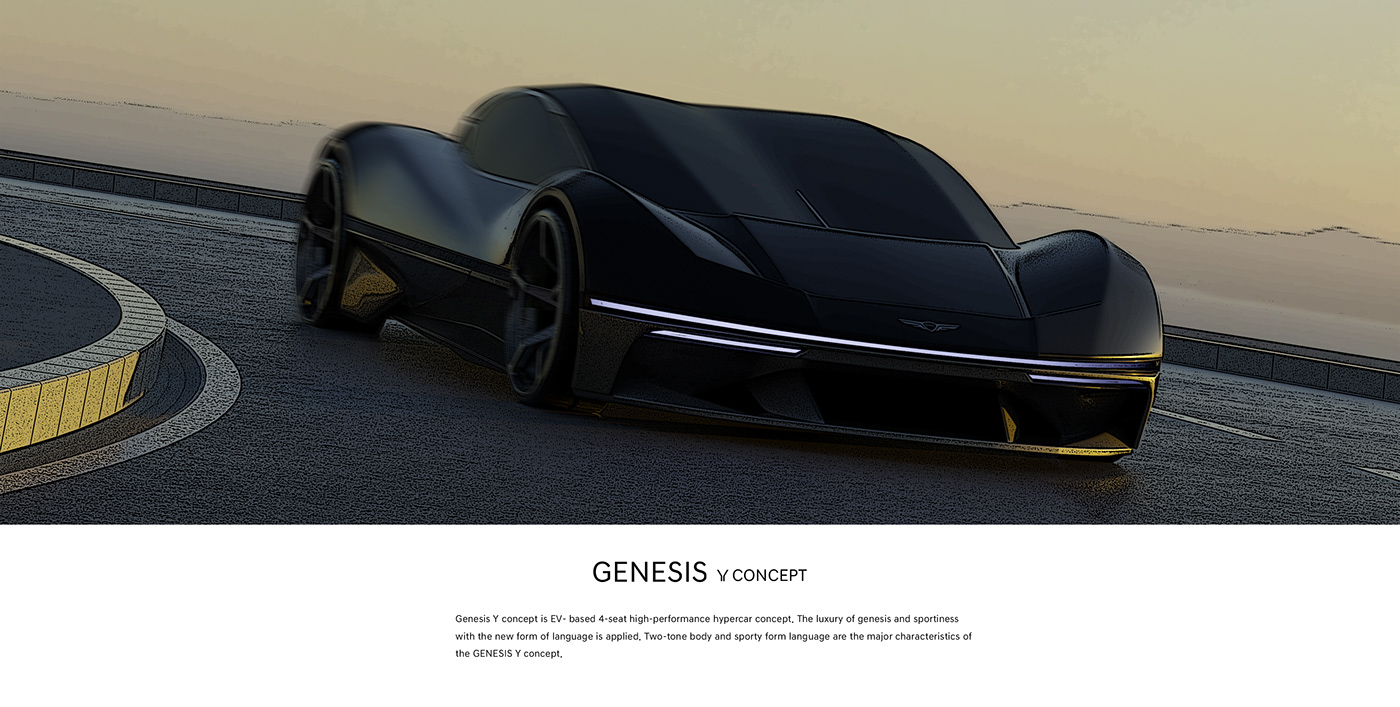 transportationdesign cardesign genesis Automotive design industrial design  Hyundai sketch photoshop blender supercar