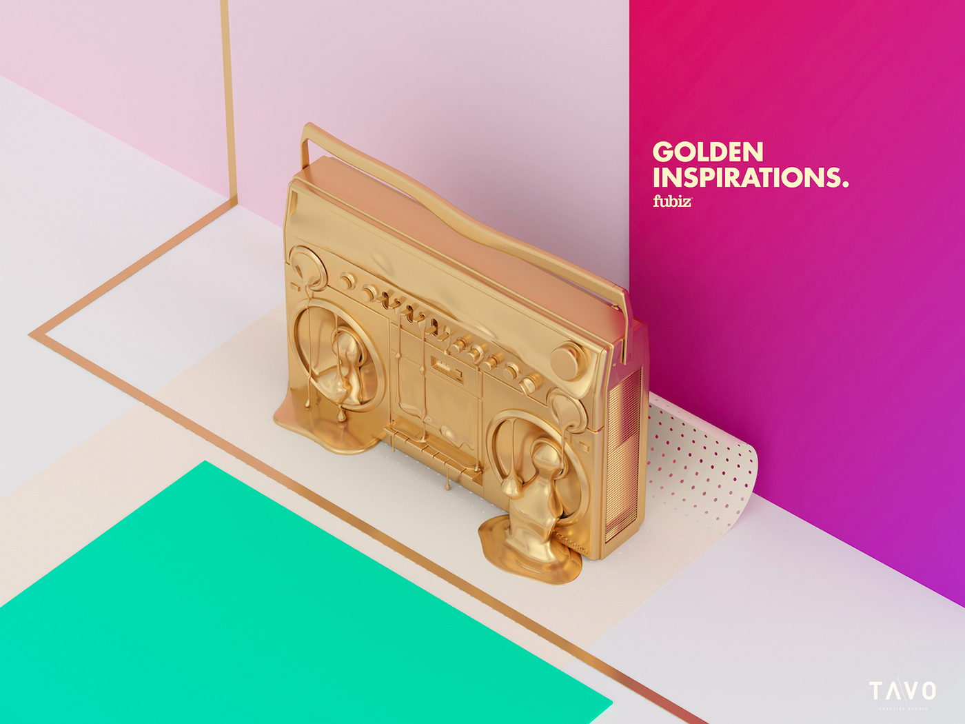 fubiz gold inspiration new site launch fluor color Bike Food  apple Radio sneaker hot dog beatbox