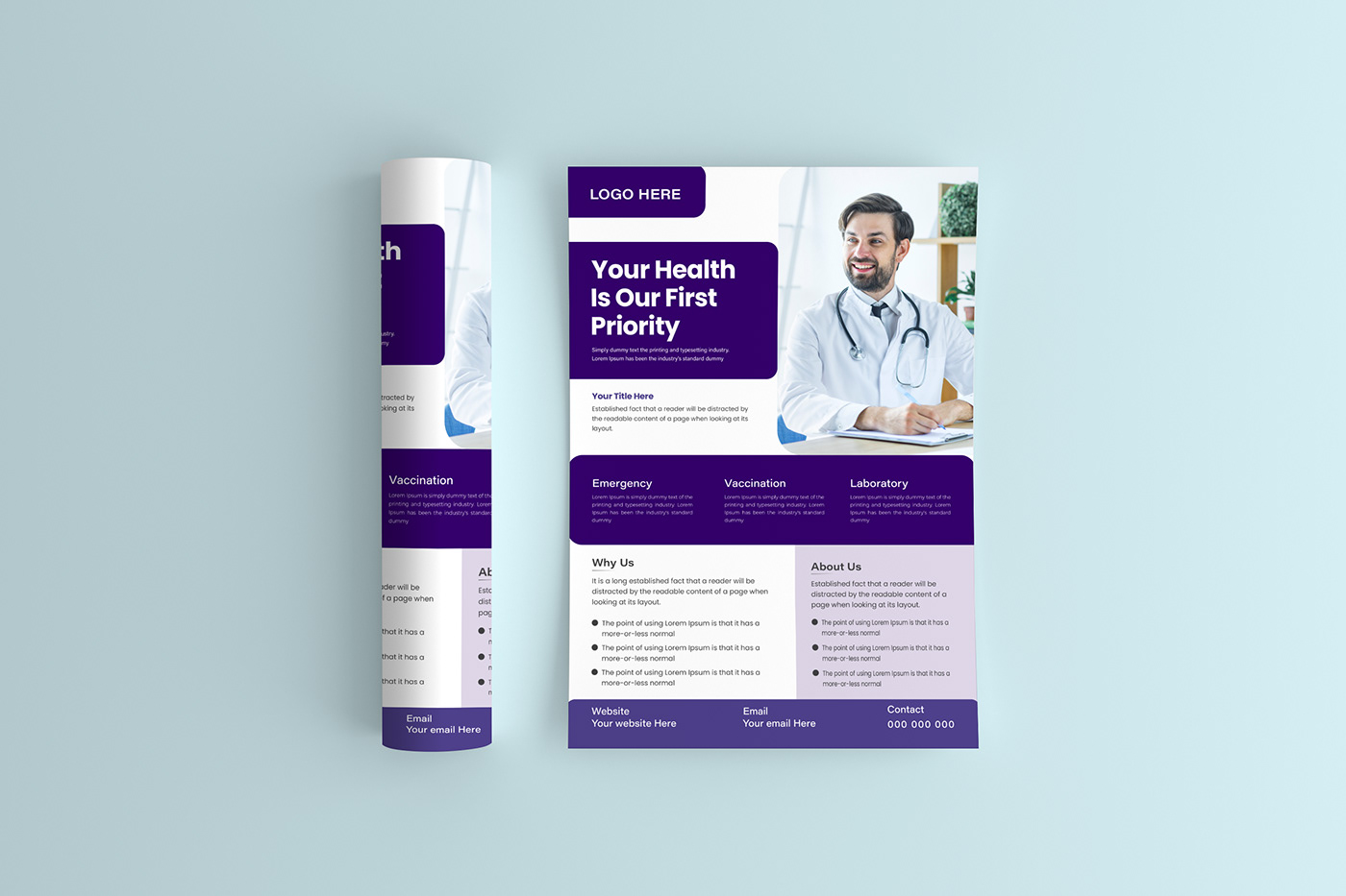medical flyer blue pamphlet element gradient Advertising  emergency Booklet Disease pharmacy
