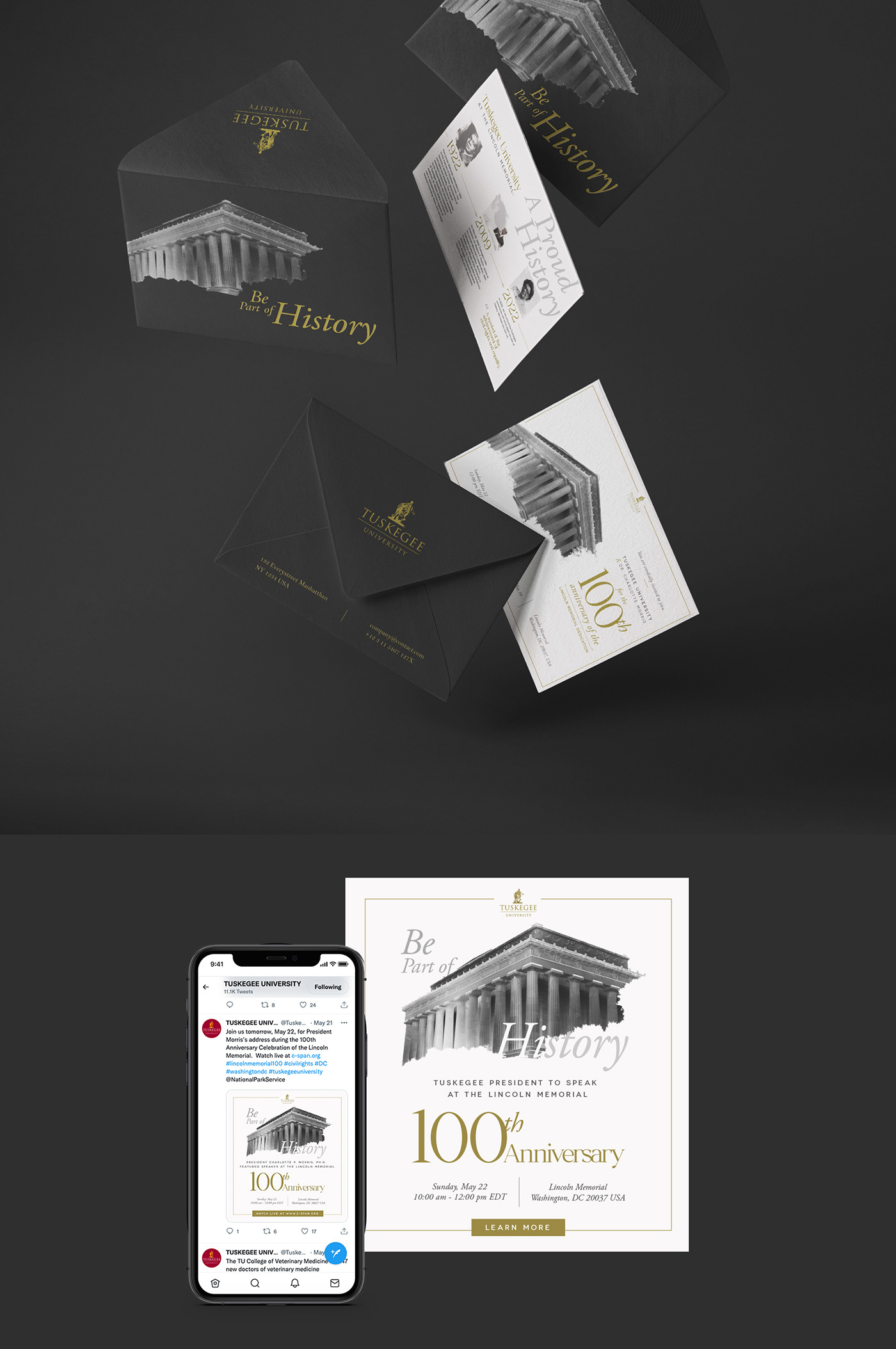 Invitation Invitation Card Design Legacy lincoln memorial marketing   print University