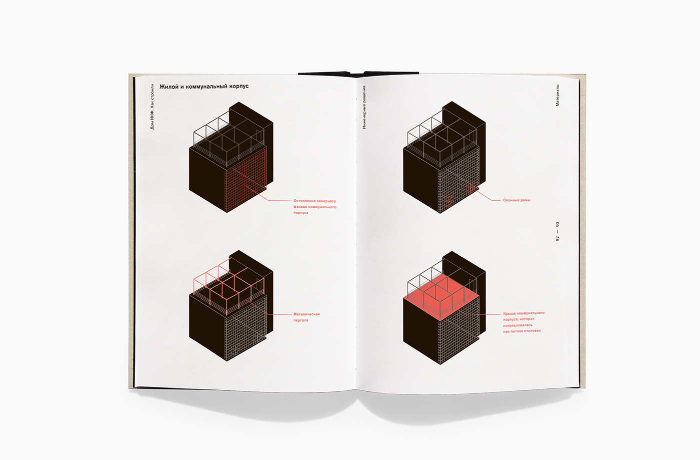 book design ILLUSTRATION  typography   narkomfin architecture book constructivism isometry Plan