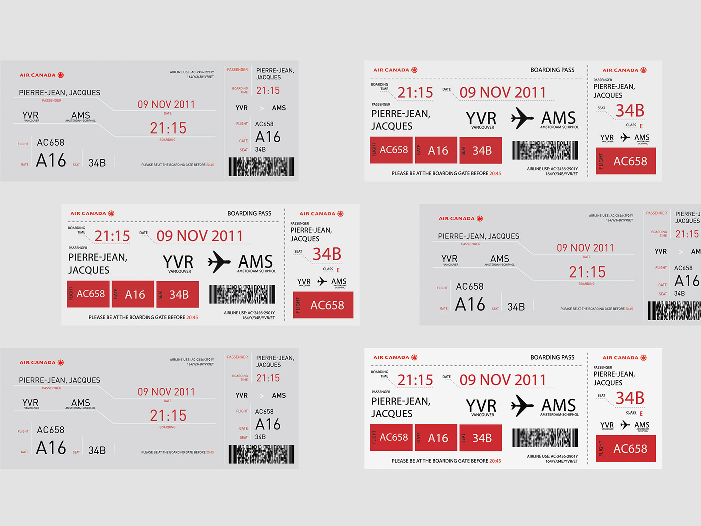 Boarding Pass graphic print airline