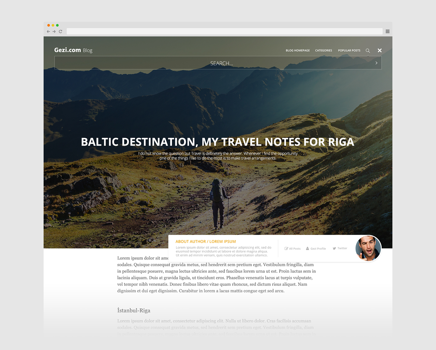 gezi Travel flat design 2015 Trends Blog UI template interactive Icon