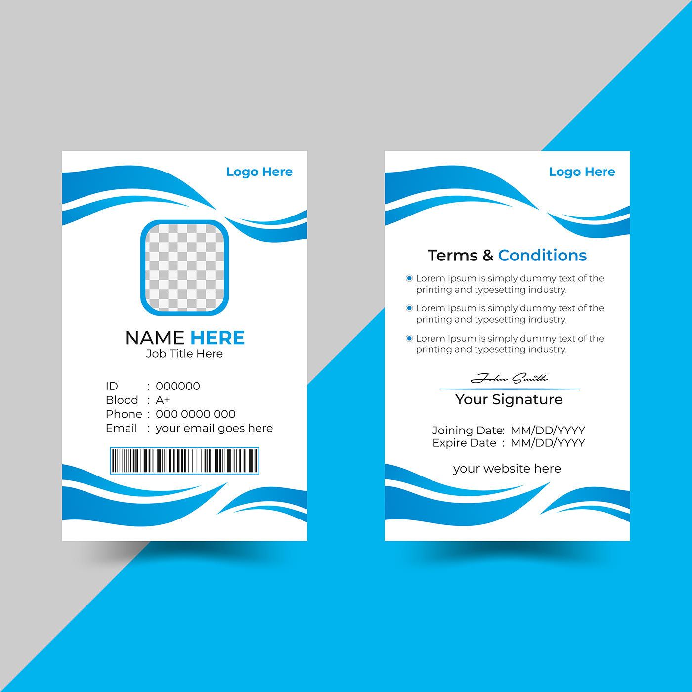 ID Card Template id card business design card template visiting card design cards identity ID card design