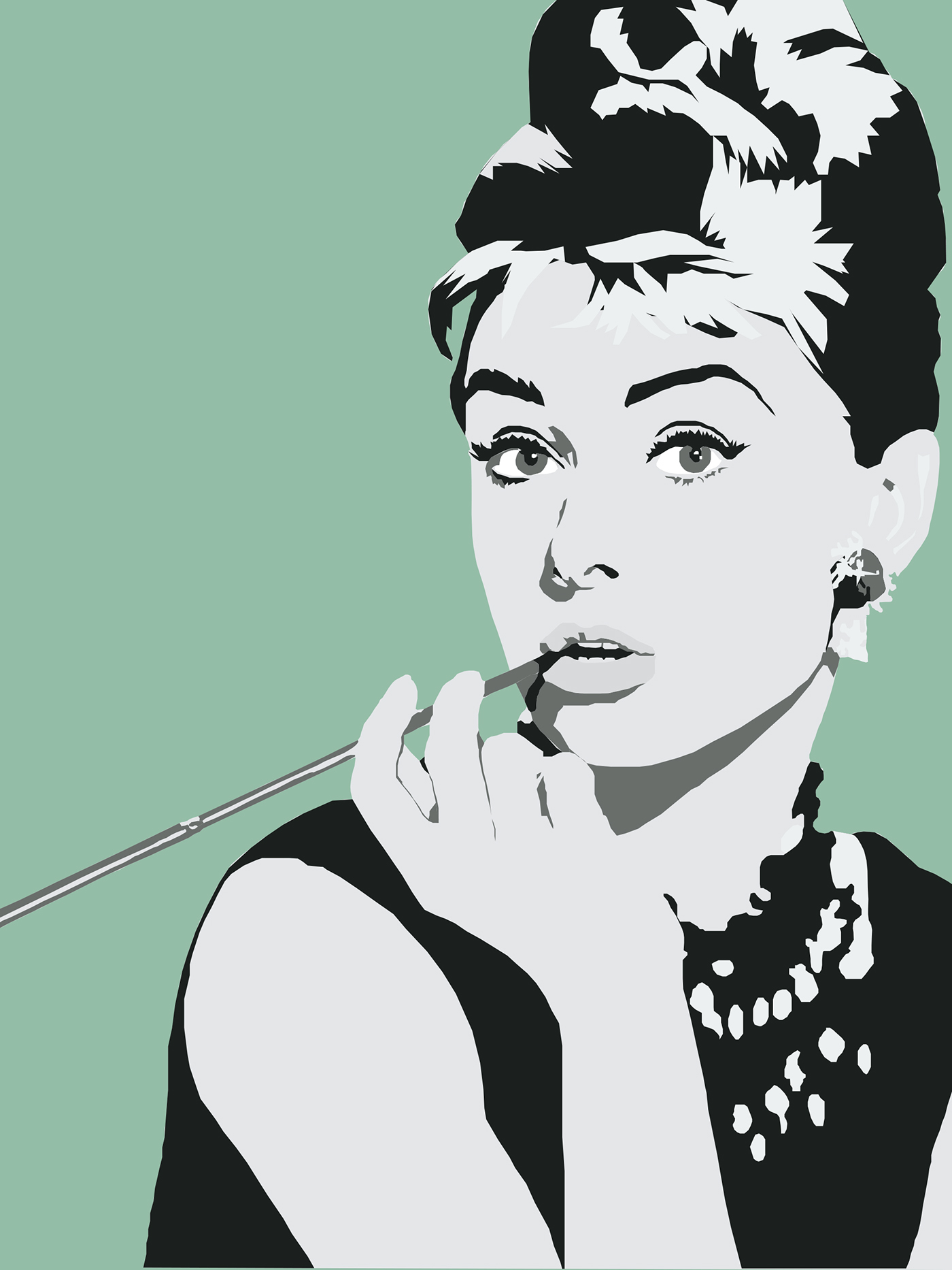 audrey Hepburn audreyhepburn Illustrator vector vectorart illustrations ILUSTRA vetor Ilustração actress atriz Vetorização