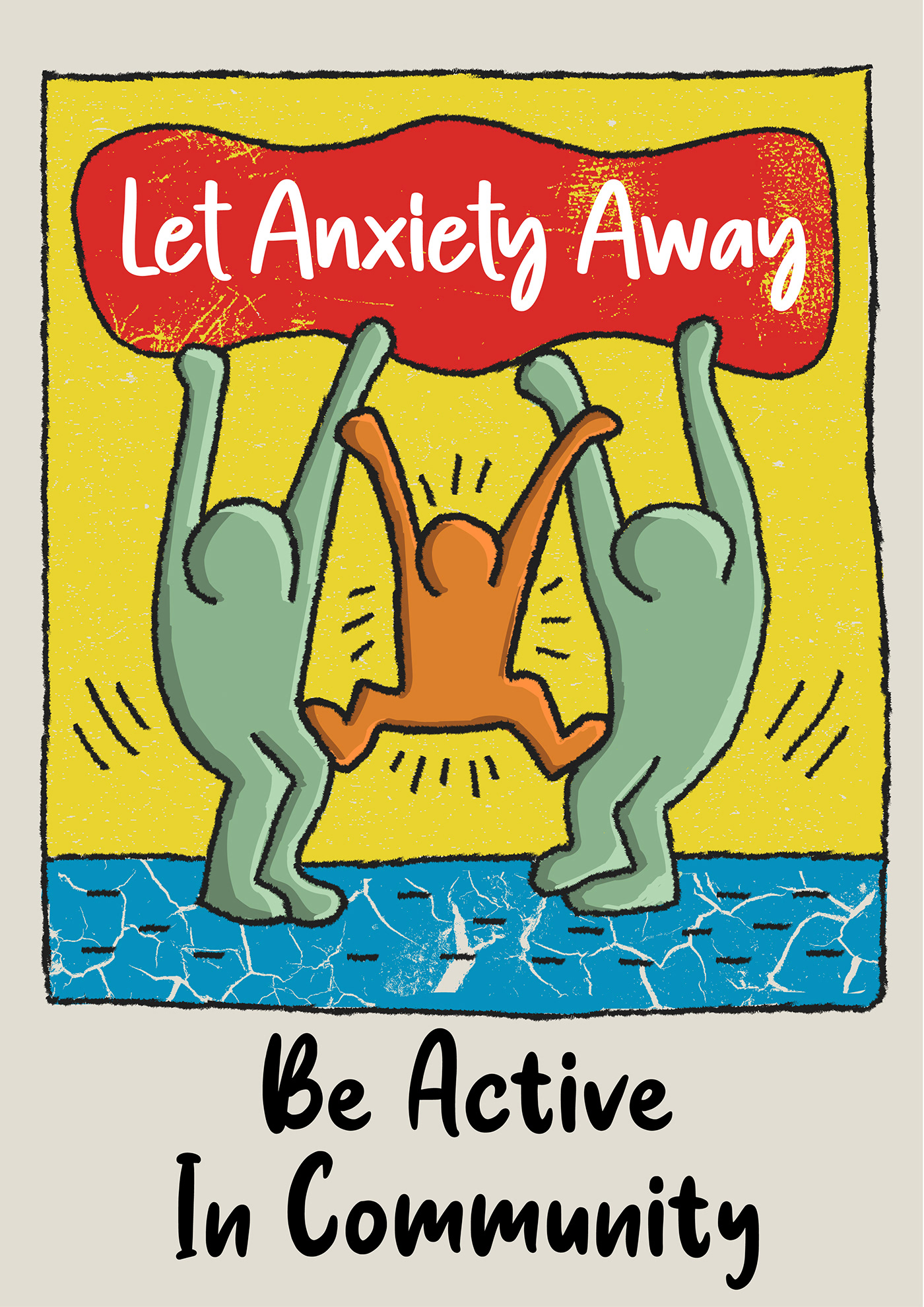Keith Haring anxiety mental health ILLUSTRATION 