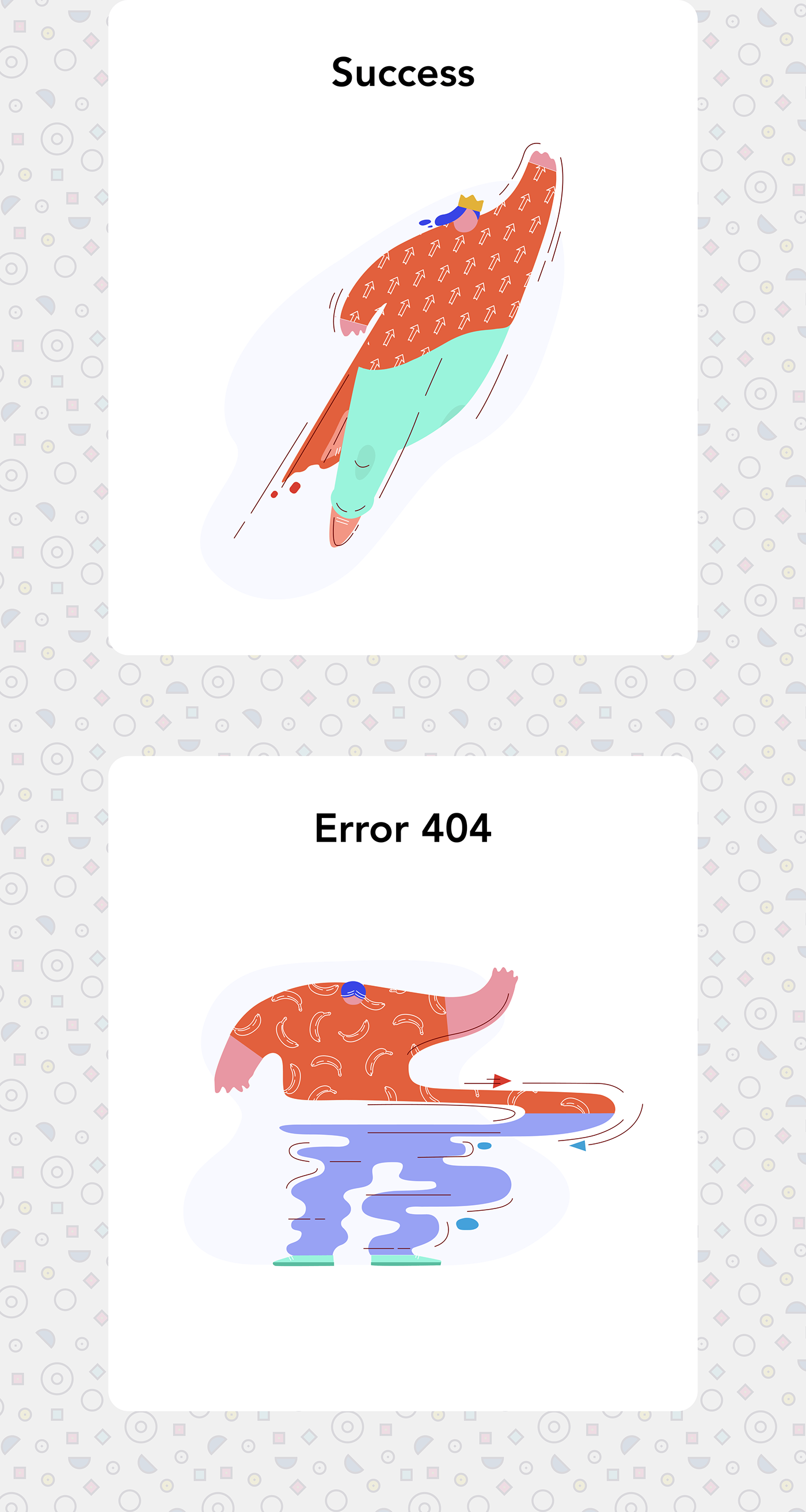 ILLUSTRATION  Illustrator craftwork login logout Web landing error subscribing vector