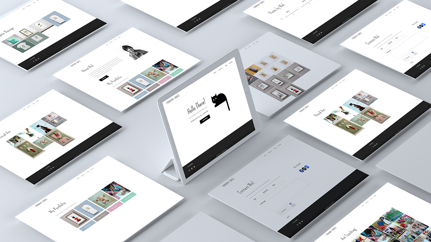 graphic design  UI Webdesign layouts Website wordpress Online Portfolio Forough Zarei