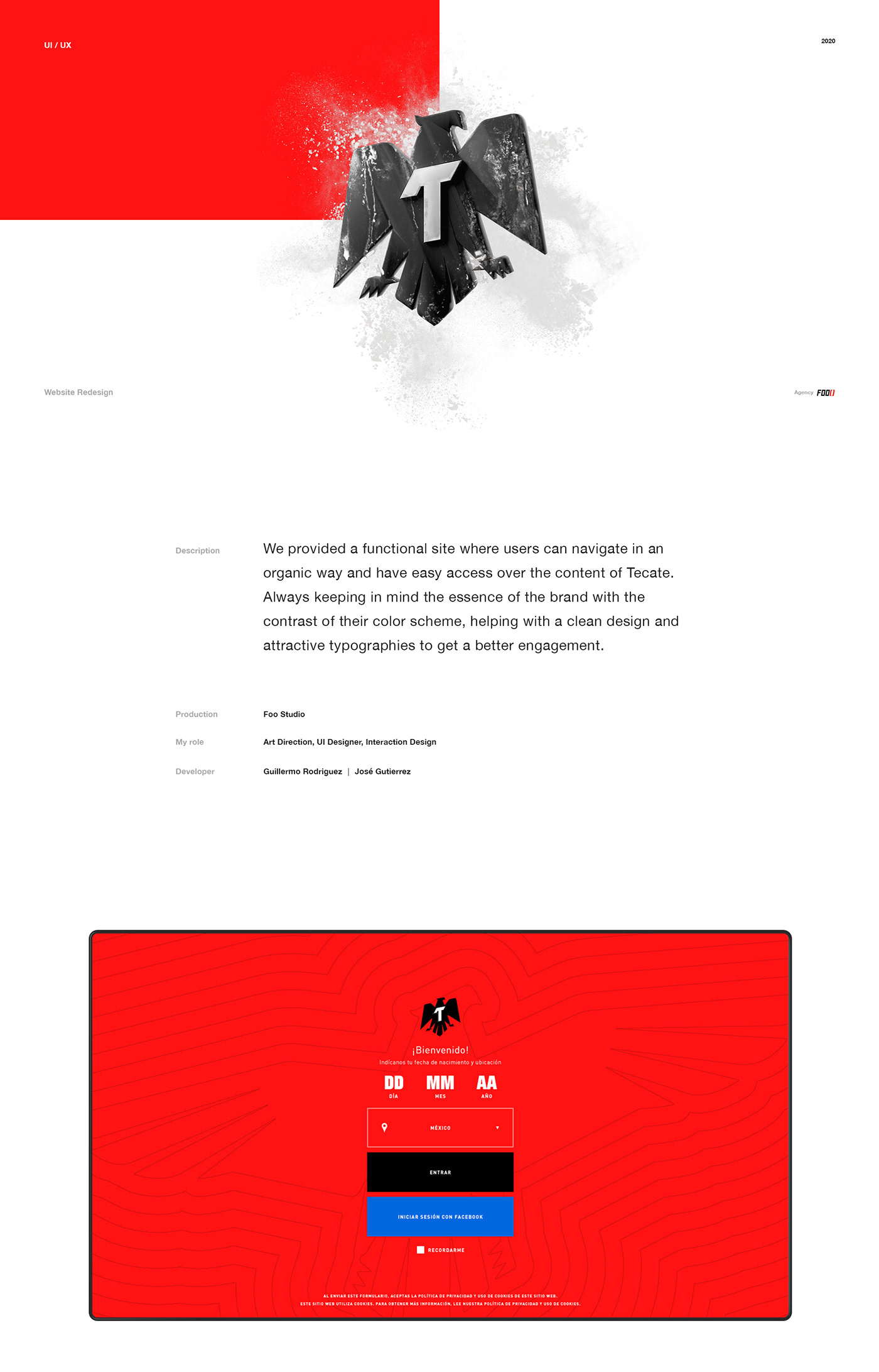 Webdesign Minimalism interactive UI design Tecate ux Adobe XD animation  Web
