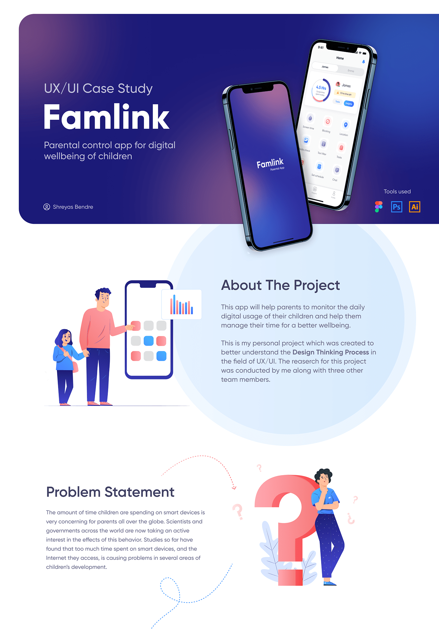 app Case Study child devlopment child monitoring Design Thinking Process guidelines kids wellbeing parental control app user experience UX Research