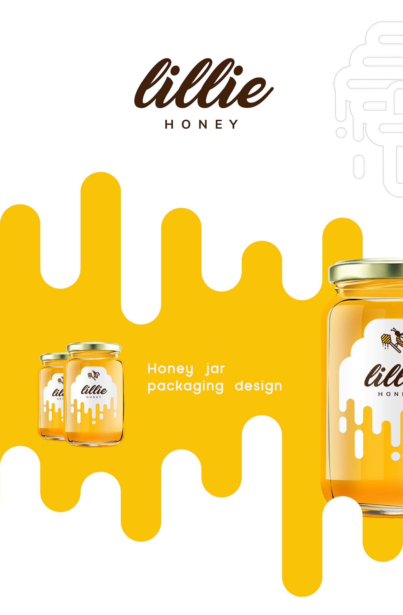 honey brand branding  yellow brown contrast Playful