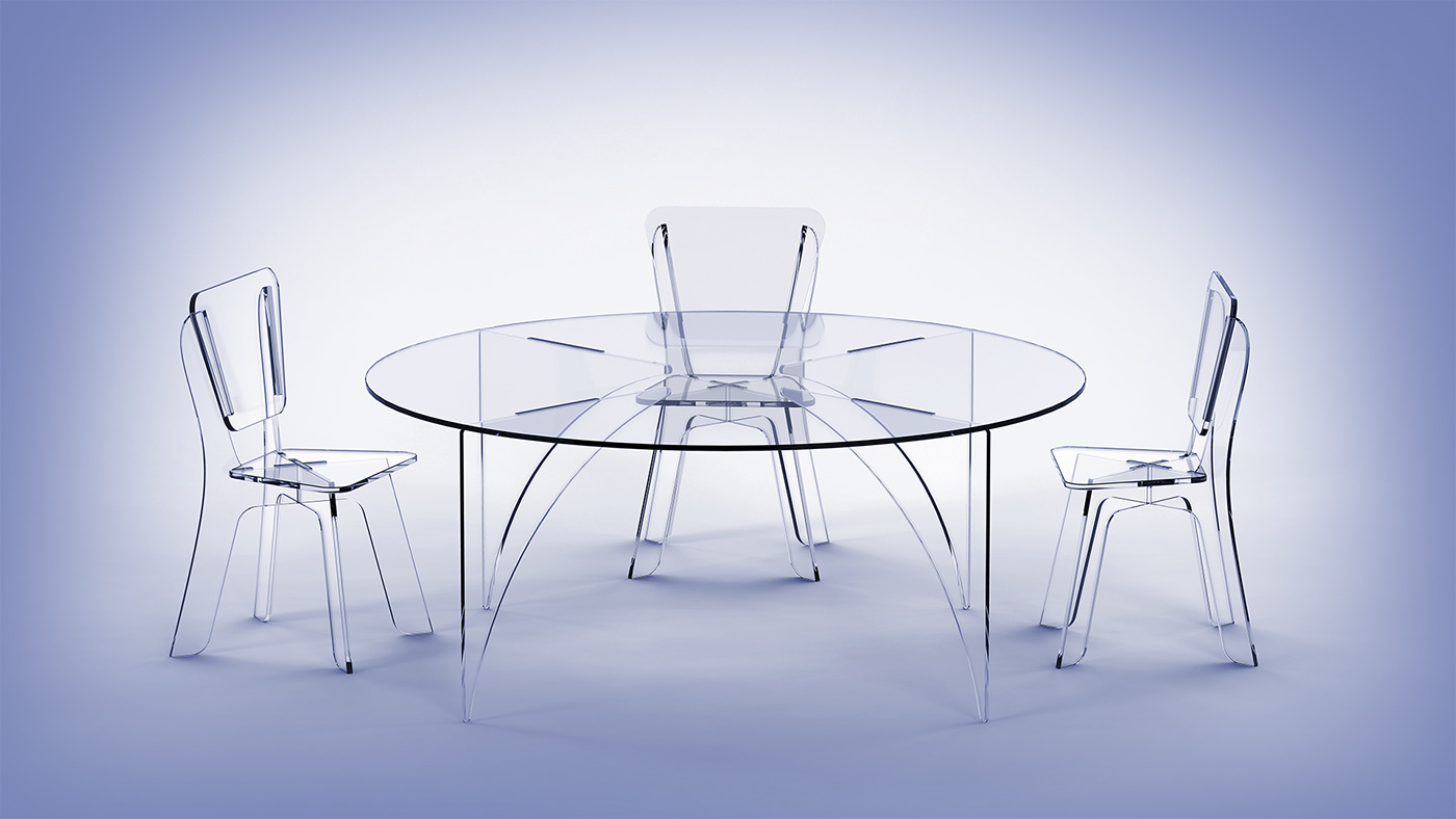 oxi-gen transparent furniture acrylic flat package simple darko nikolic assembly pmma corian plastic chair stool table Shelf