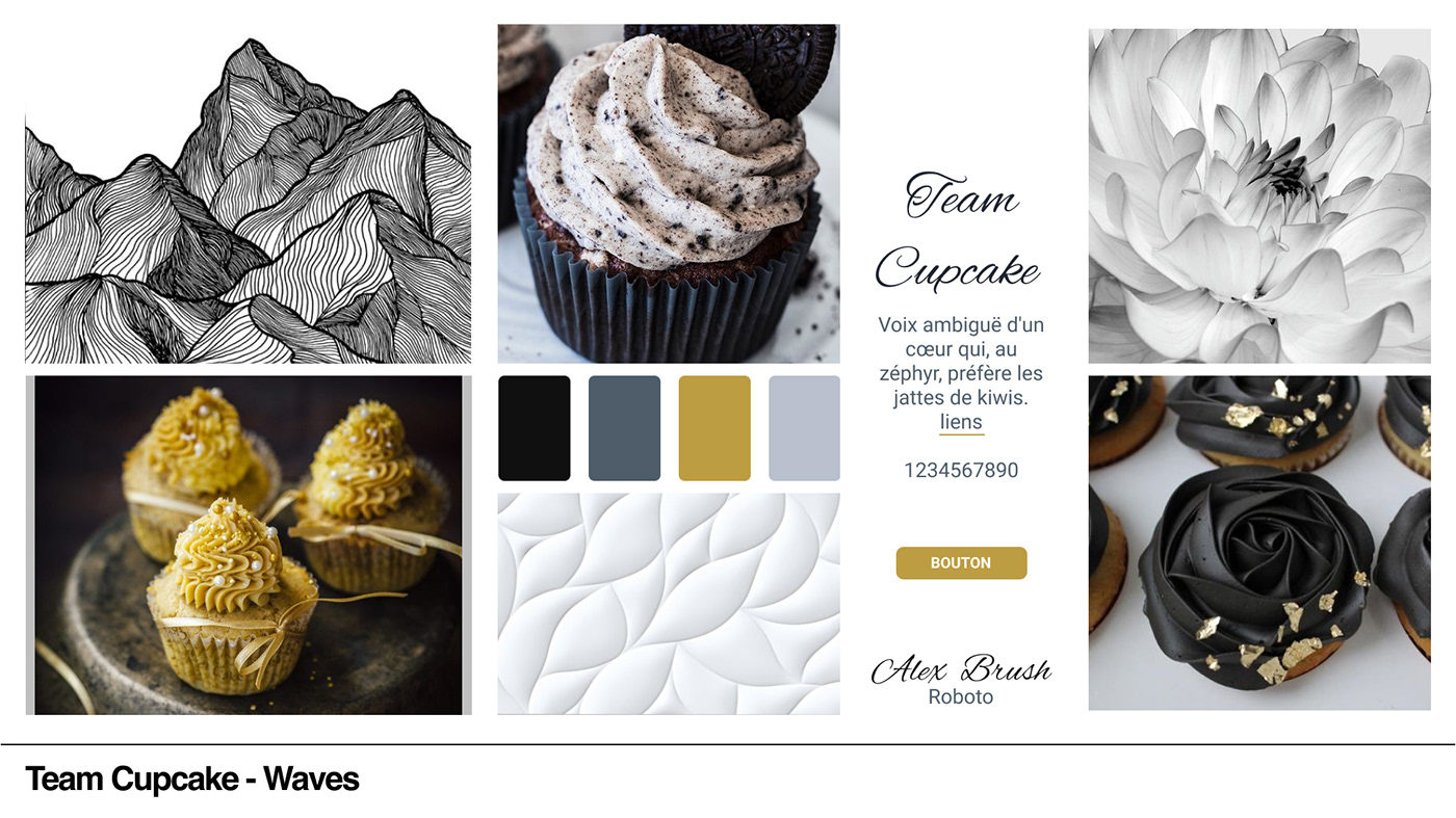 cupcake pastry UI ux wireframe