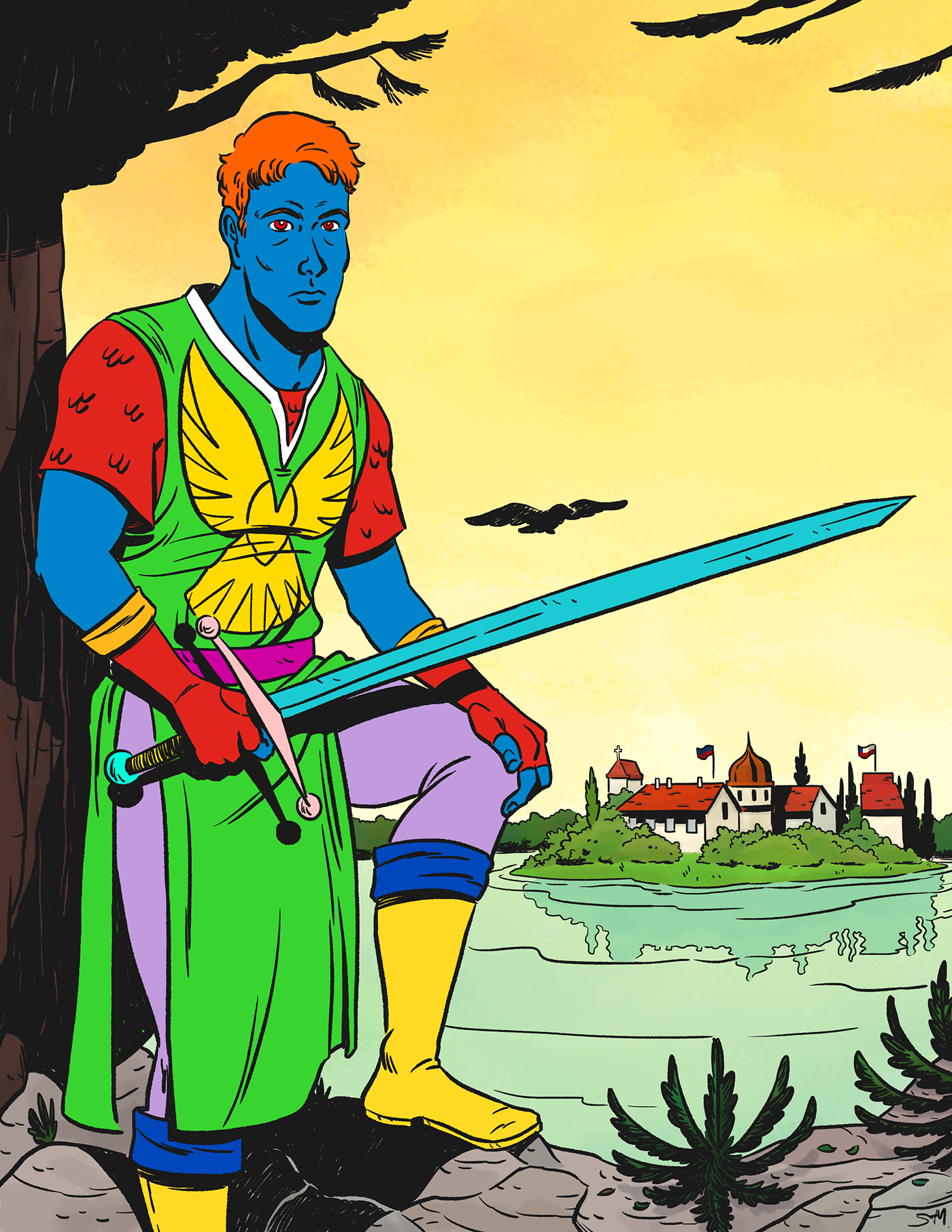 Comic Book comic books ILLUSTRATION  knight german medieval Sword Armor shield