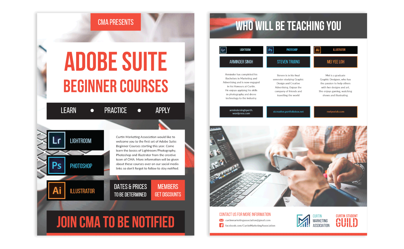 adobe certificate CMA Course Guide flyer Illustrator photoshop prsc