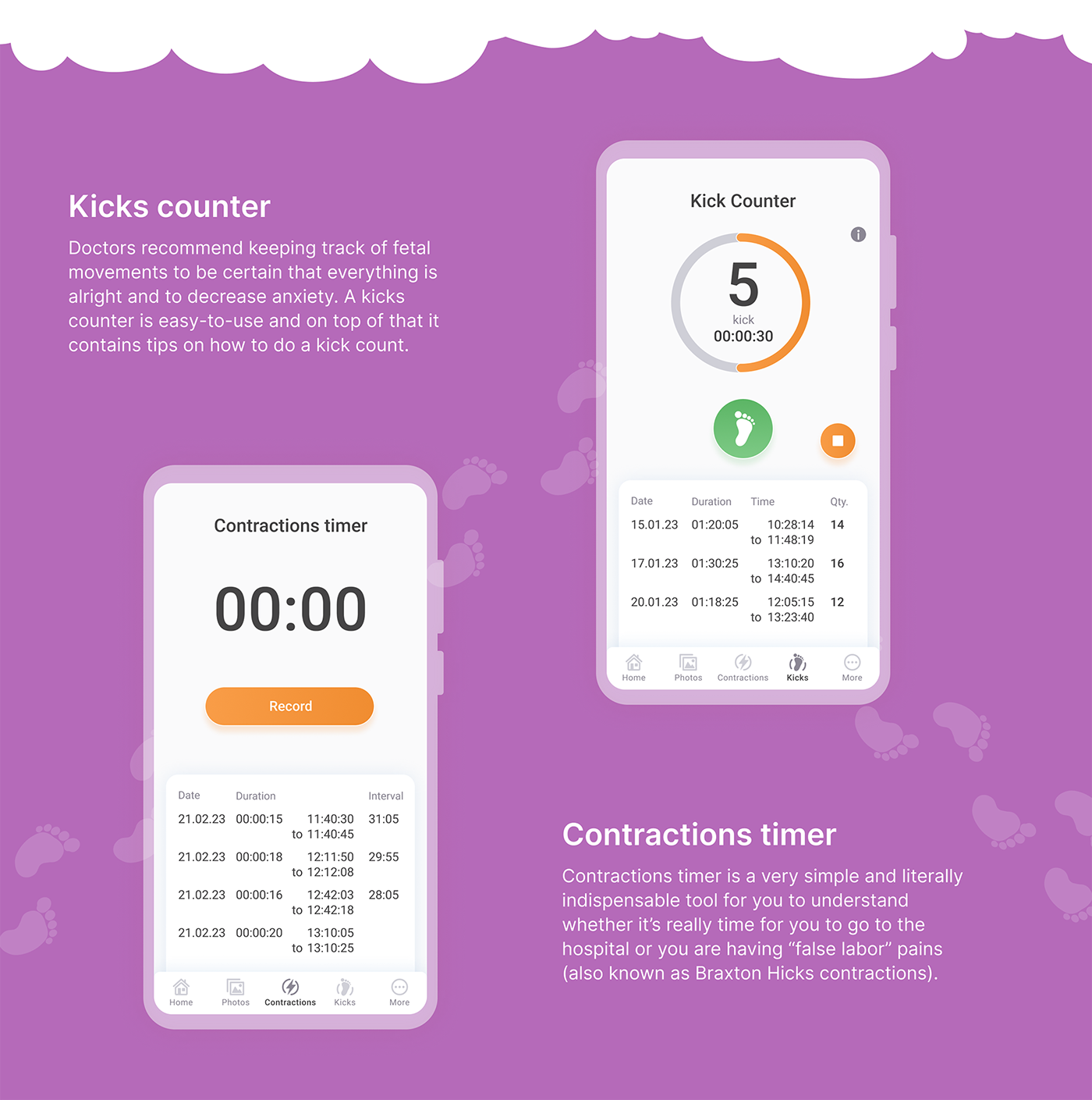 app baby calendar design Diary pregnancy tracker UI UI/UX women