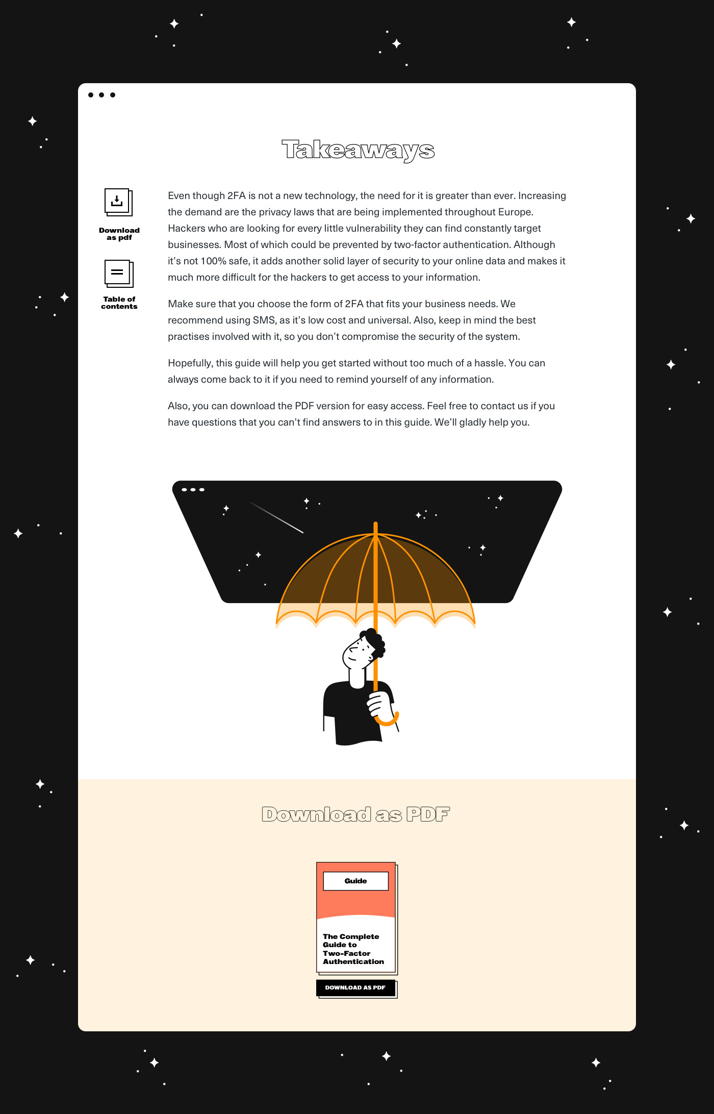 Character Guide pillar one-pager ILLUSTRATION online security Web landing animation