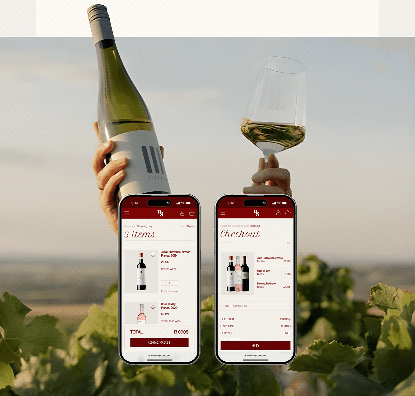 wine Wine shop website Online shop Figma Website ux/ui photoshop design Interface Minimalism