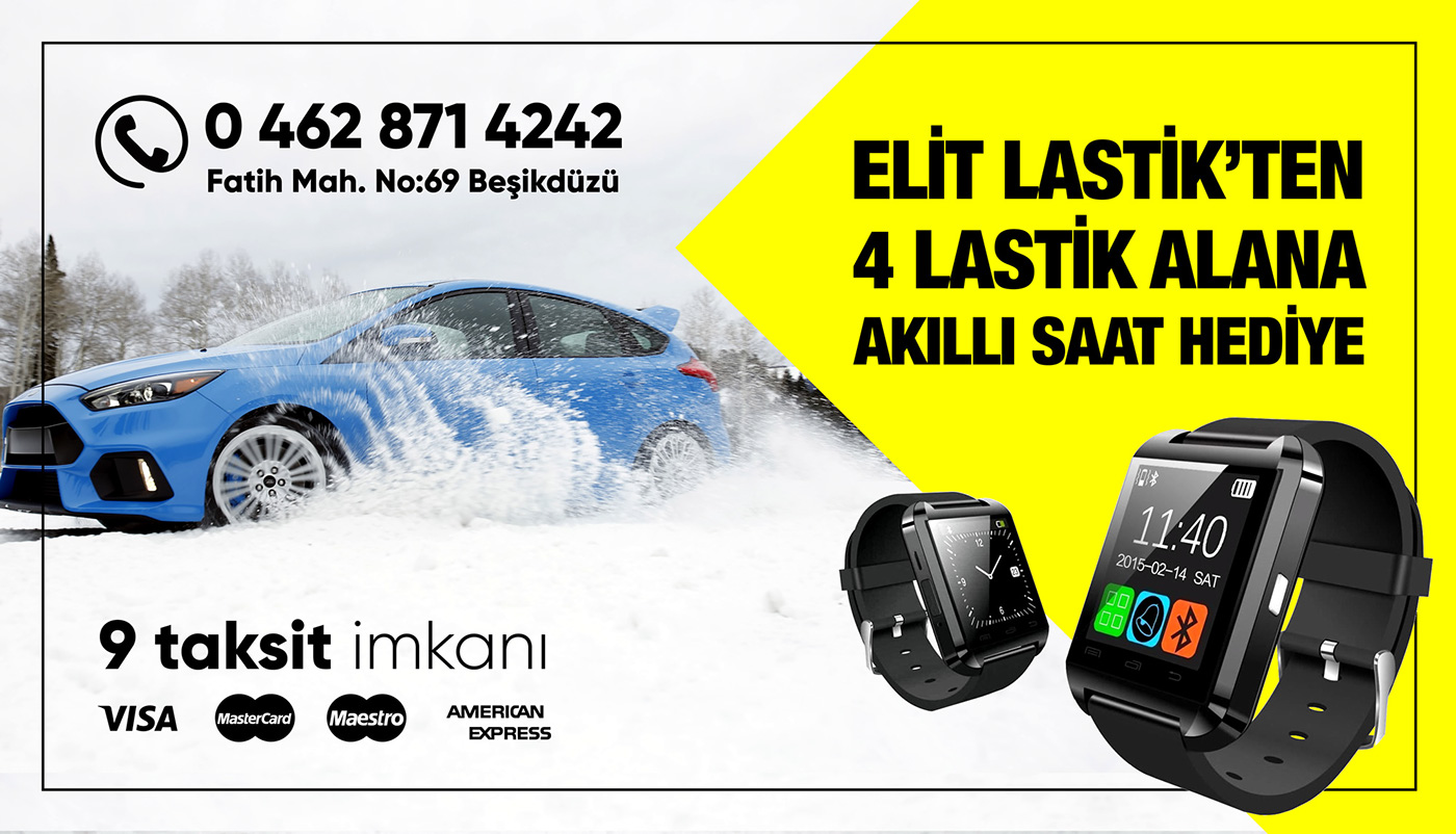 winter snow tyre billboard Turkey trabzon Lastik