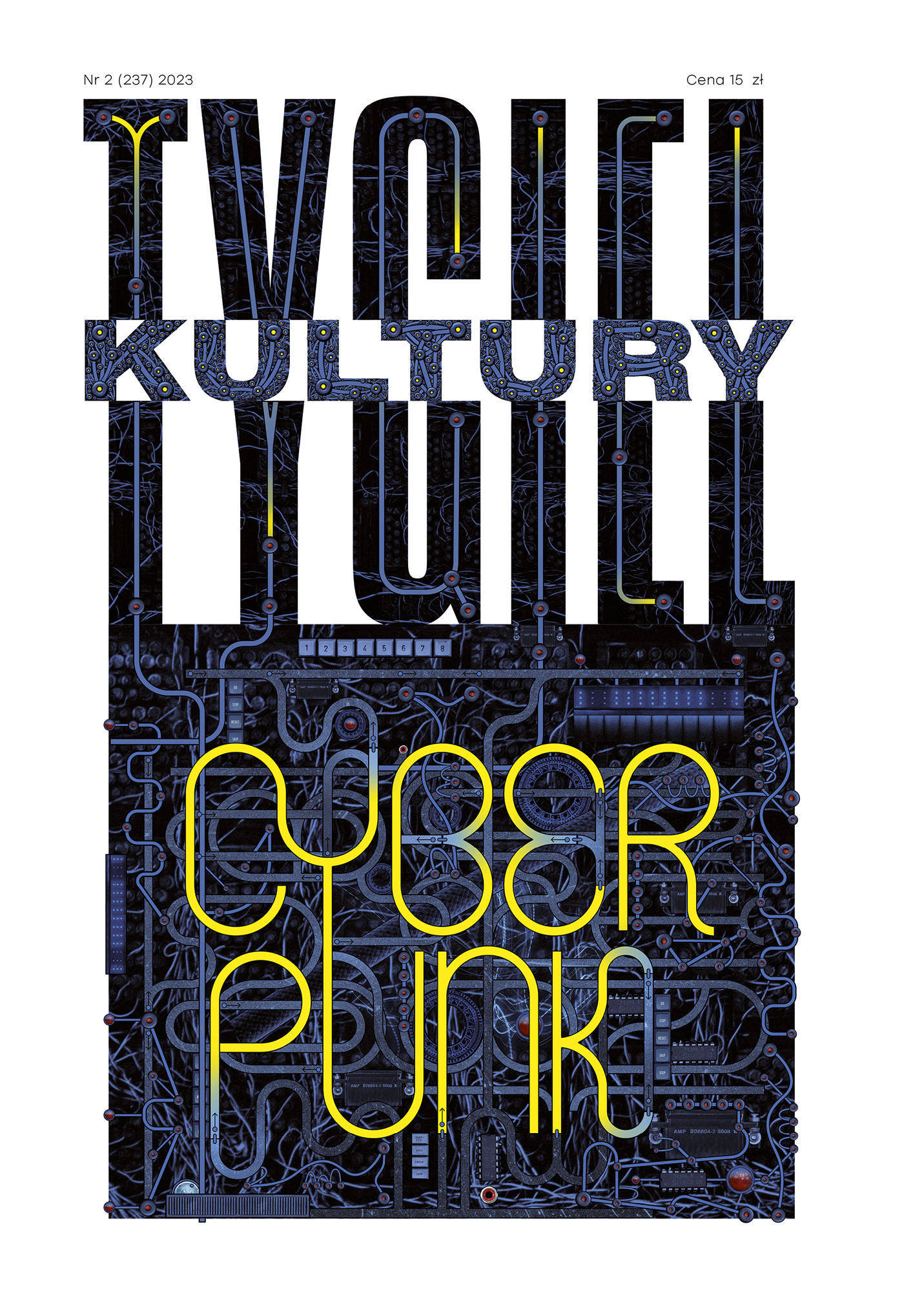 Cyberpunk magazine editorialdesign culture hightech collage literature SF