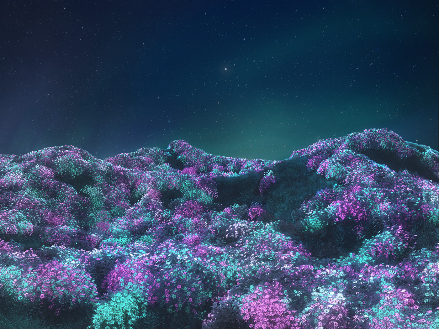 3D Flowers Landscape redshift3d Render