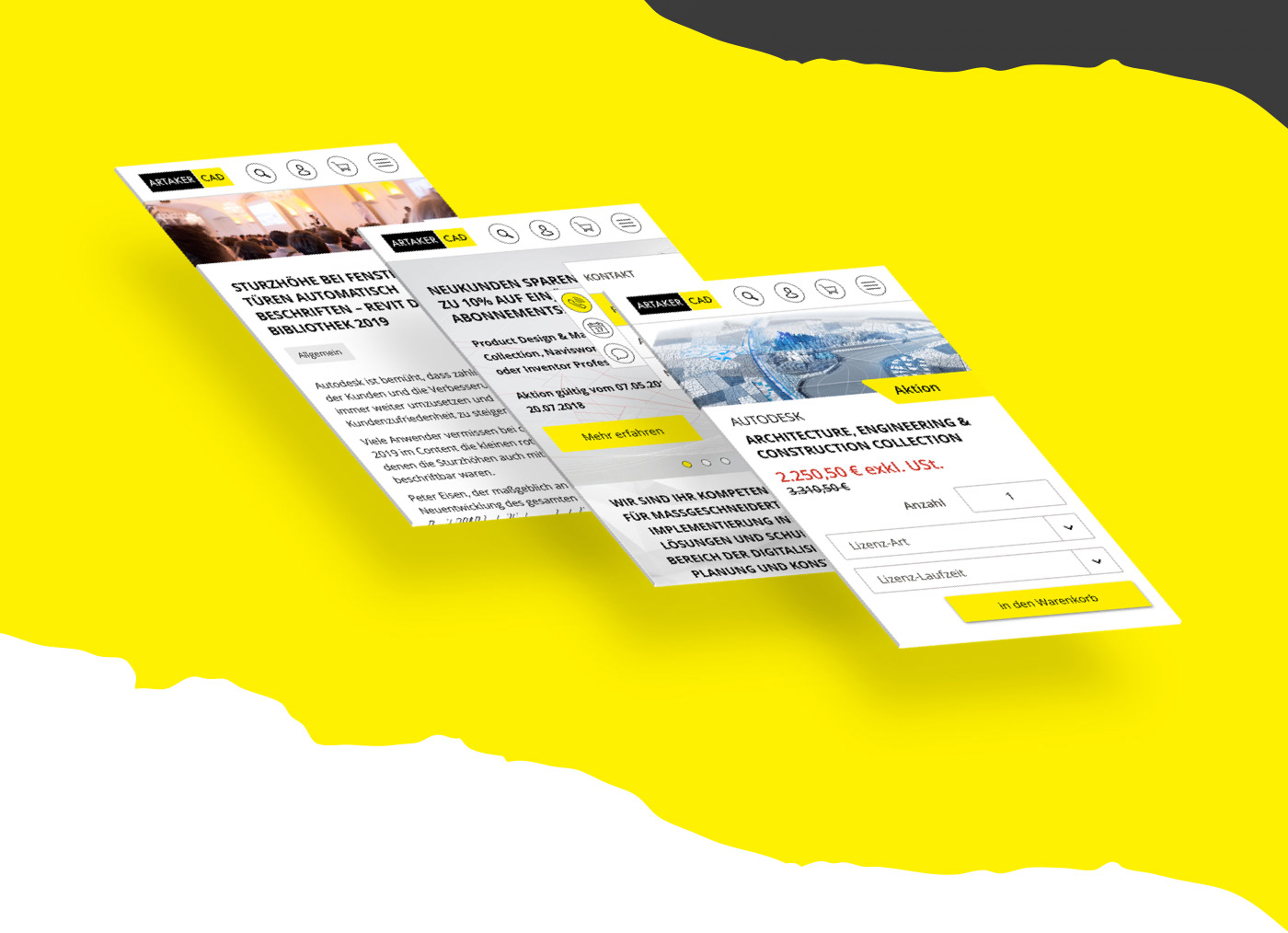 artaker cad Responsive design Website shop relaunch NEOS cms sylius noerdisch digital