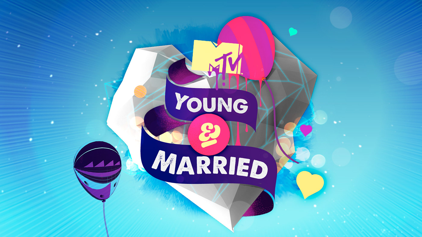 Mtv Young married young and married roller coaster geometric lust couple balloons arrow kiss show packaging title sequence Imaging