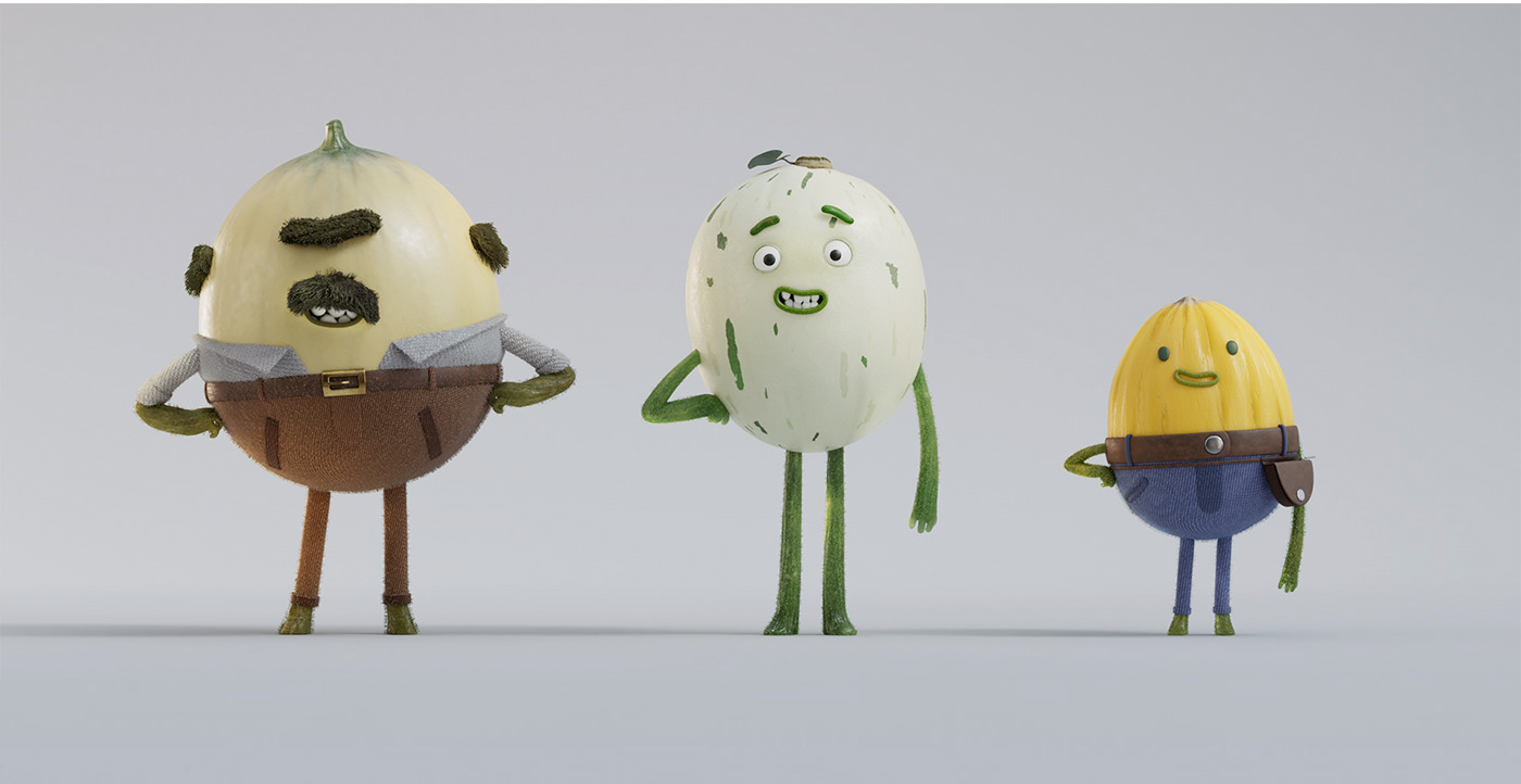 3d animation melon character animation CGI c4d Dinosaur Environment design Character design  concept art inspire