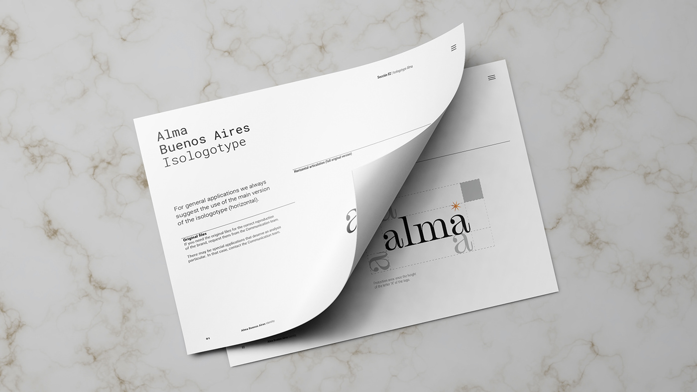 Details of Alma's Restaurant brand guidelines.