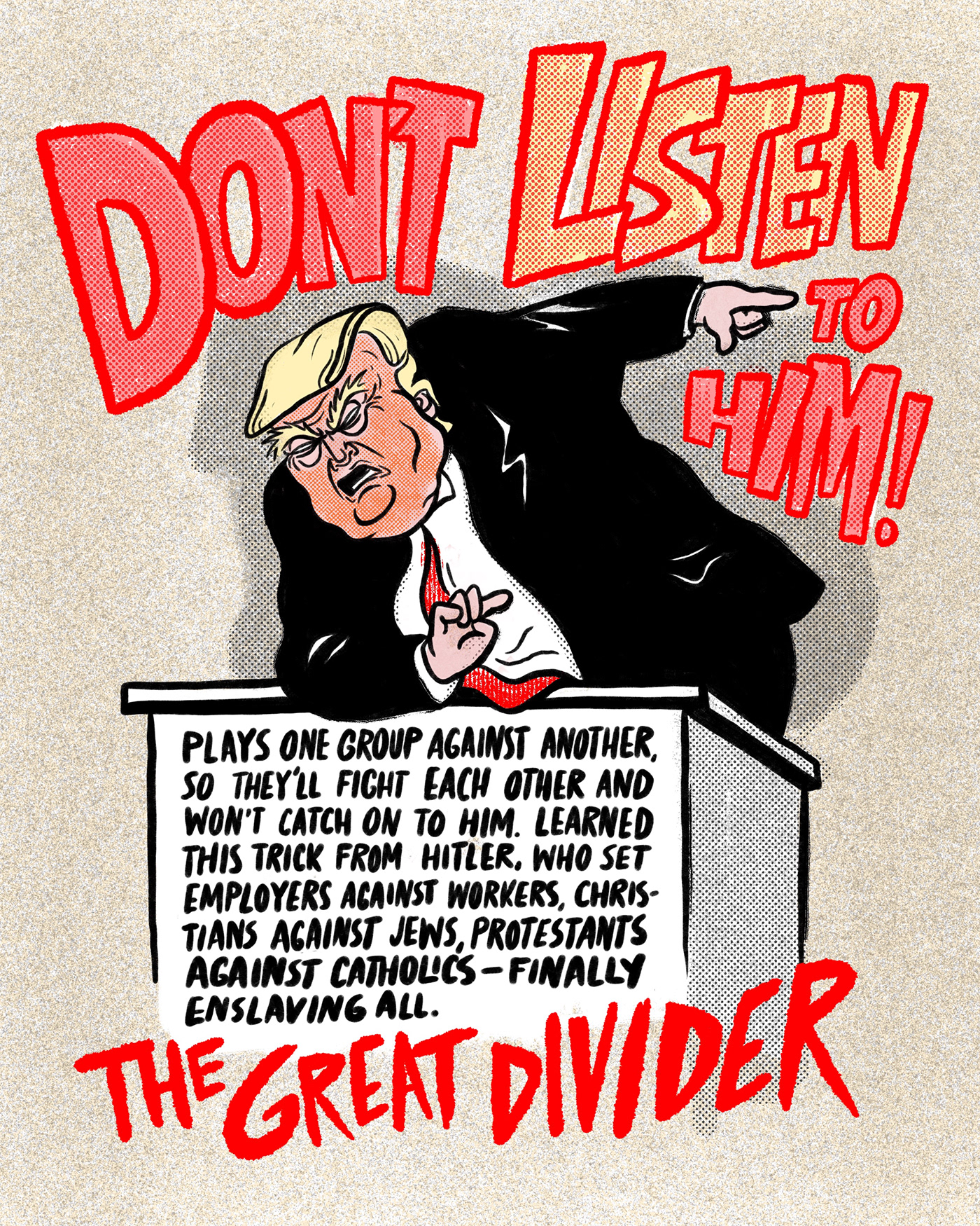 anti-fascism cartoon editorial ILLUSTRATION  lettering political politics