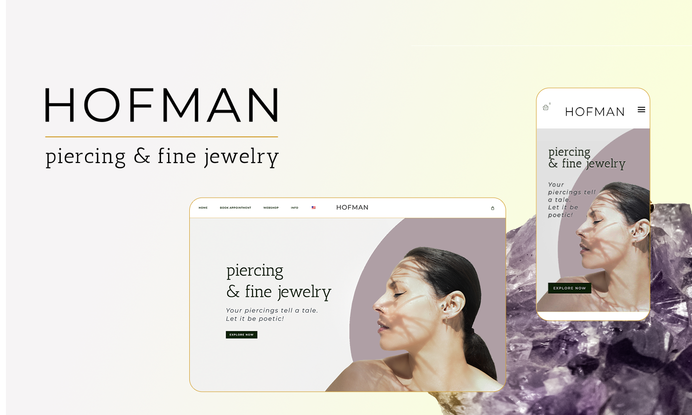 brand identity jewelry Logo Design Logotype piercing shop visual identity Web Design  Website wordpress