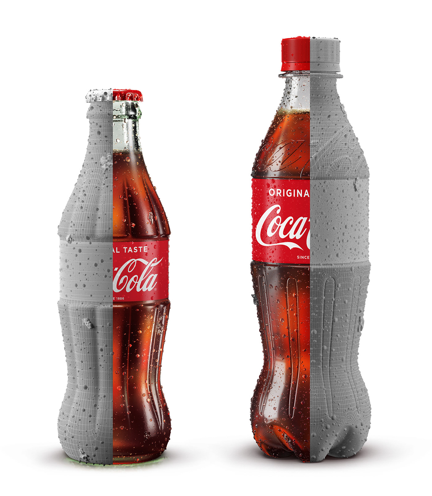 3D coke bottle hyperrealism 3dmax Coca-Cola soda sparkling