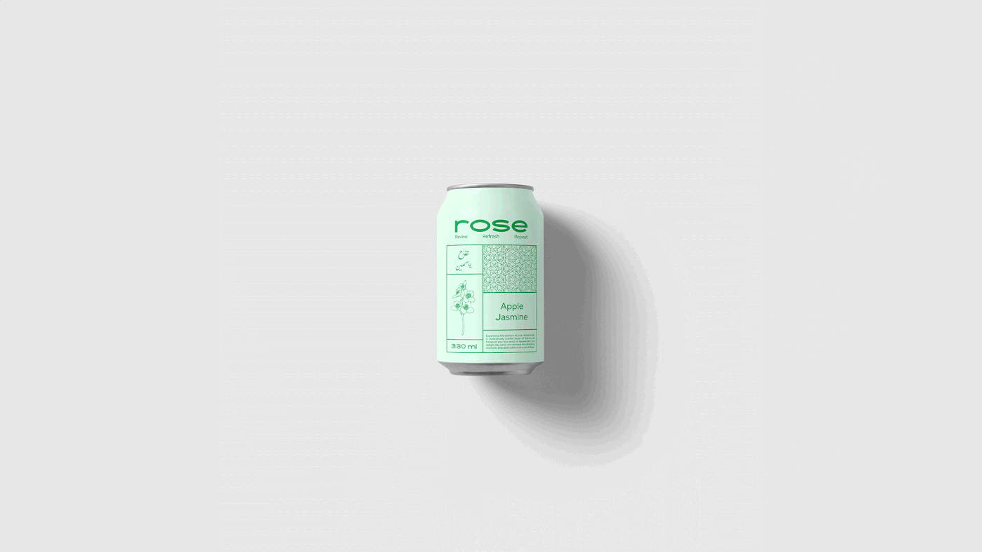 Soda can mockup for rose refreshing drink, Ismael Assi, Duo Studio.
