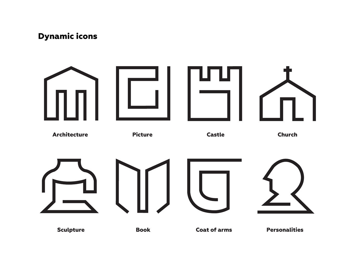 brand identity ILLUSTRATION  icons concept architecture museum gallery