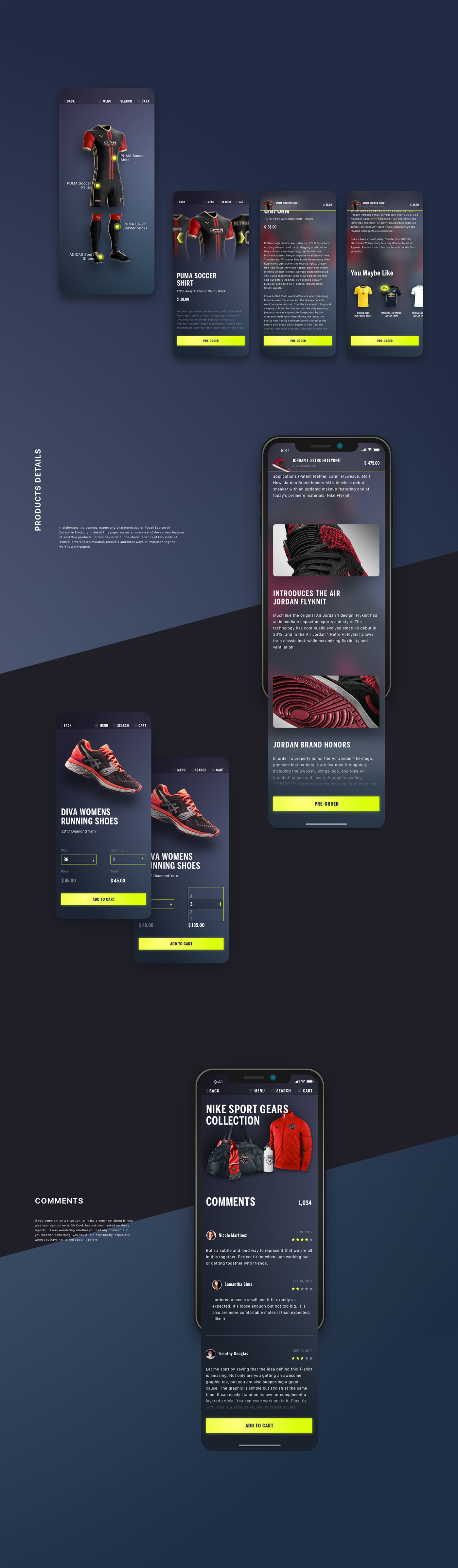 UI sport iphonex desktop football Rugby app concept store dark