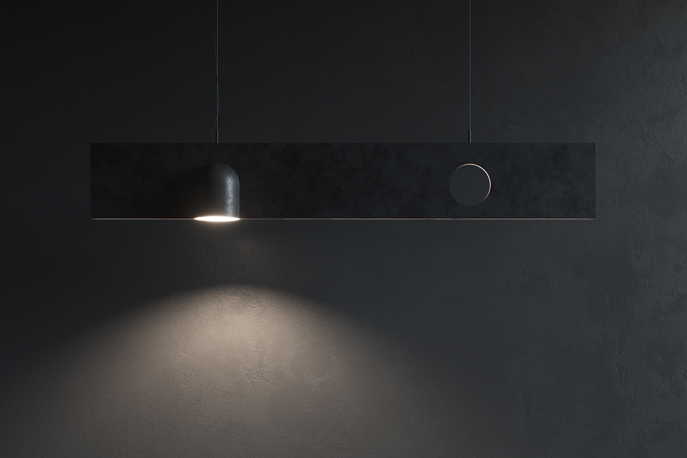 light makhno pendant Lamp steel darck material inspiration design architecture