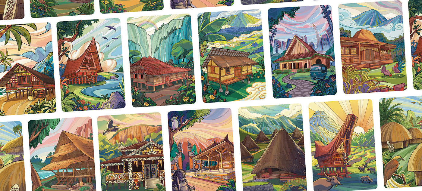 calendar culture houses ILLUSTRATION  indonesia traditional