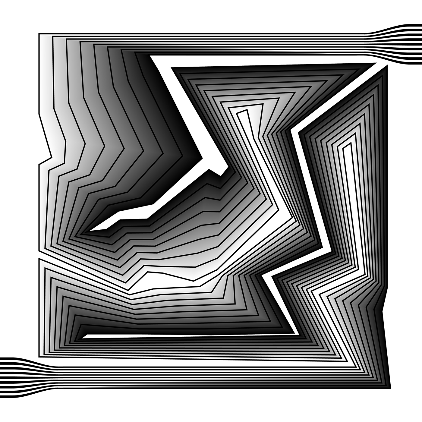 vector lines black and white b&w Daily Art illusion op art opart optical pattern