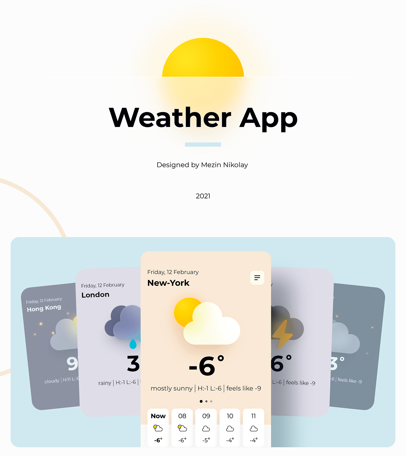 app design mobile UX&UI weather ios iphone UI ux