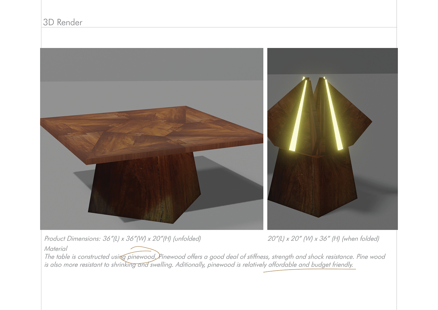 furniture design  table table design product design  3D Render spacesavingfurniture
