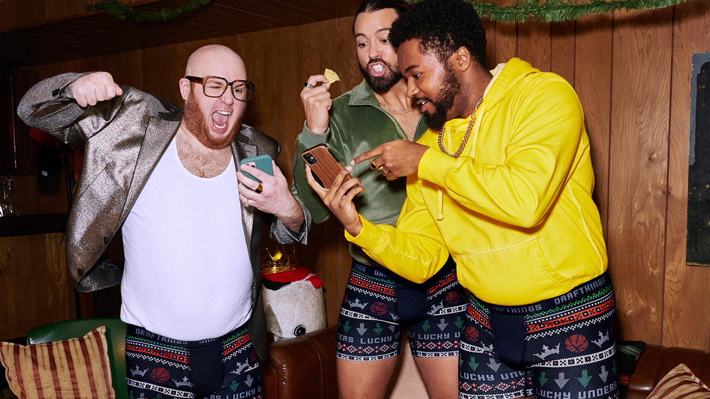 Advertising  basketball bet Christmas Fashion  gambling mancave photoshoot sports underwear