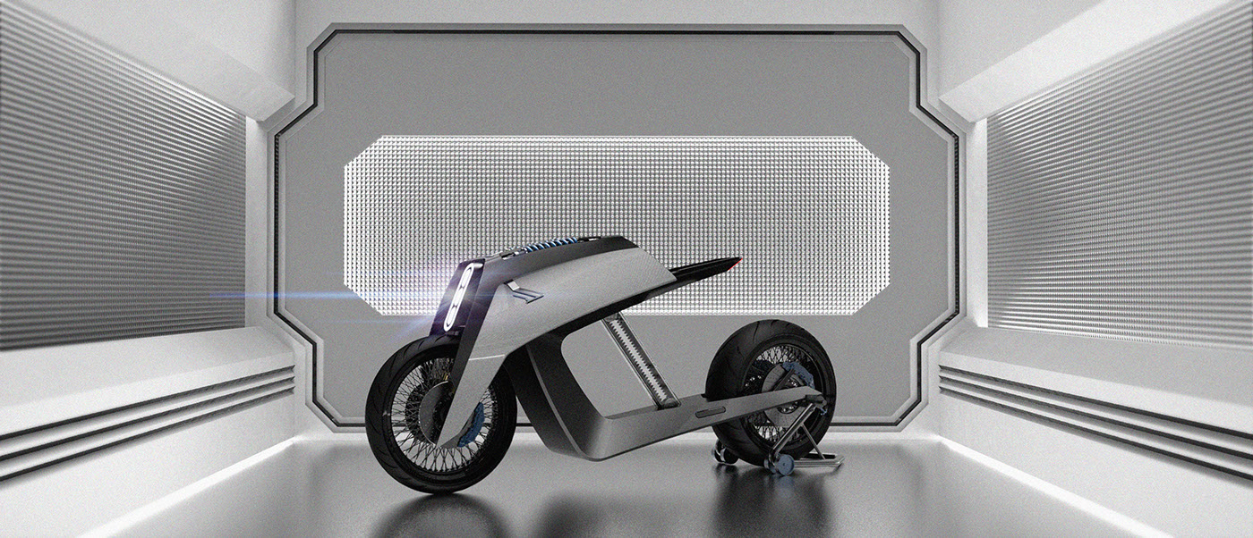 tesla Bike motorbike automotive   electric minimal agressive futuristic design modern